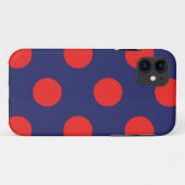 iPhone Case Polka Dot Navy Blue & Red (Rückseite (Horizontal))
