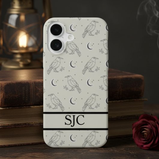  iPhone Case - Raven & Moon Pattern iPhone 16 Hülle