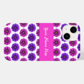 iPhone Case - Rosa und violette Blumen (Rückseite (Horizontal))