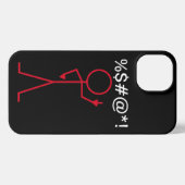 iPhone Case - Rotes Strichmännchen "Eff You" Hülle (Rückseite (Horizontal))