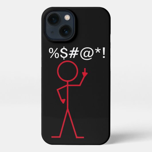 iPhone Case - Rotes Strichmännchen "Eff You" Hülle (Rückseite)
