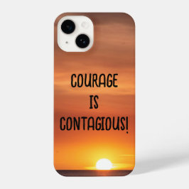 iPhone Case - Sunset mit "Courage is Contagious" 14 Hülle