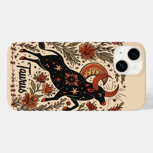 iPhone Case Taurus Celestial Zodiac Art (Rückseite (Horizontal))