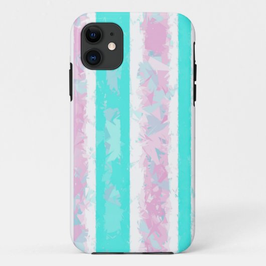 iPhone Case: Türkis, Off-White und Rosa Streifen Case-Mate iPhone Hülle (Rückseite)
