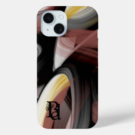 iPhone Cases Trend Abstrakt Schwarz-weiß Powdery (Rückseite)