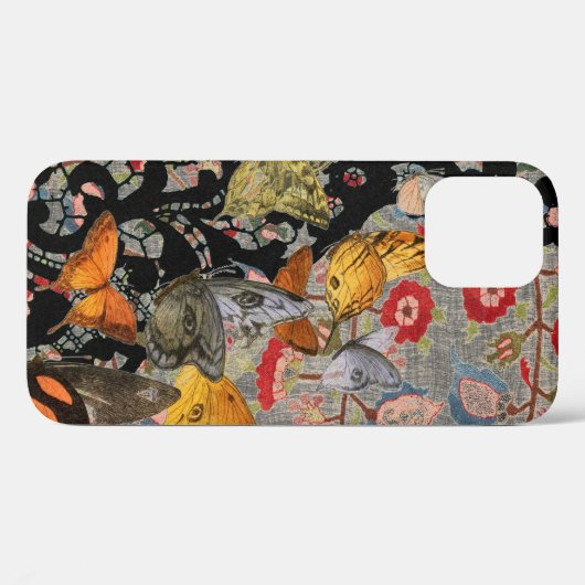 iPHONE CASES William Morris BLACK LACE BUTTERFLIES (Rückseite (Horizontal))