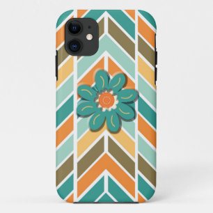 iPhone Cover, Retro Zickzack, Blume Power iPhone Case-Mate iPhone Hülle