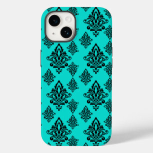 Iphone Damask Case - Dunkel Aquamarin