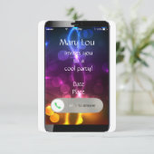 iPhone-Einladung mit benutzerdefiniertem Hintergru Einladung (Stehend Vorderseite)