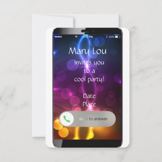 iPhone-Einladung mit benutzerdefiniertem Hintergru Einladung (Vorderseite)