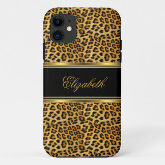 iPhone Elegant Classy Gold Leopard 11 Hülle