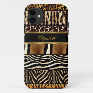 iPhone Elegant Gold Mixed Animal Print Case-Mate iPhone Hülle