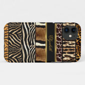 iPhone Elegant Gold Mixed Animal Print Case-Mate iPhone Hülle (Rückseite (Horizontal))