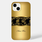 iPhone Elegant Klasse Gold Schwarze Blüte Case-Mate iPhone Hülle (Rückseite)