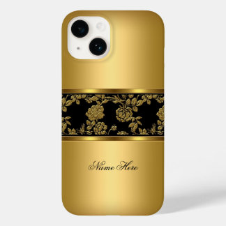 iPhone Elegant Klasse Gold Schwarze Blüte Case-Mate iPhone 14 Hülle