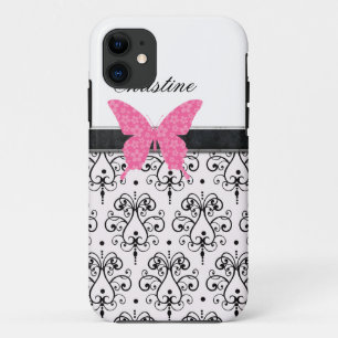 iPhone Fall-blauer Bogen mit Monogramm iPhone 11 Hülle