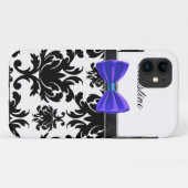 iPhone Fall-blauer Bogen mit Monogramm Case-Mate iPhone Hülle (Rückseite (Horizontal))