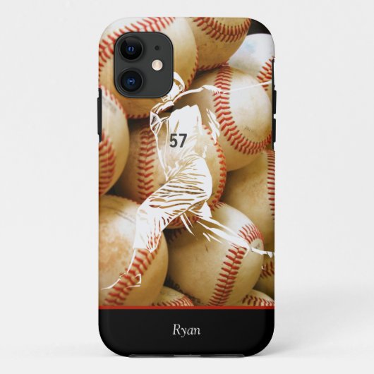 iPhone-Fall für den Baseball-Player Case-Mate iPhone Hülle (Rückseite)