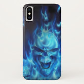 IPhone Fall mit blauer Flamme und dem Schädel Case-Mate iPhone Hülle (Rückseite)