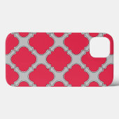 iPhone-Fall mit Quatrefolie rot und grau Case-Mate iPhone Hülle (Rückseite (Horizontal))