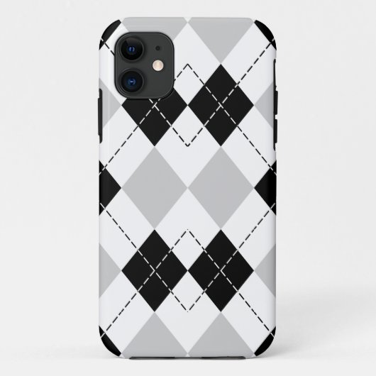iPhone-Fall mit Schwarz-weißer und grauer Raute 5 Case-Mate iPhone Hülle (Rückseite)