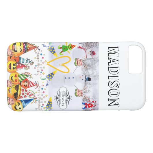 IPhone Fälle frohe Weihnachten glücklich Geburtsta Case-Mate iPhone Hülle (Rückseite (Horizontal))