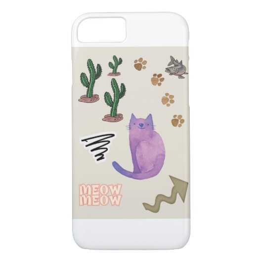 IPhone Fälle Katzenfisch Kaktus Paws Meow Case-Mate iPhone Hülle (Rückseite)