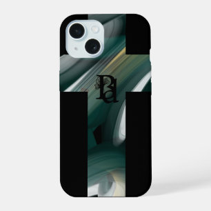 iPhone Fälle Trend Abstrakt Art Schwarz-weiß grün 15 Hülle