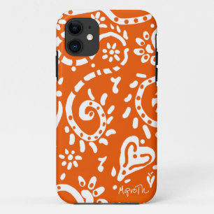 iPhone-Gehäuse mit orangefarbenem und weißem Pip Case-Mate iPhone Hülle