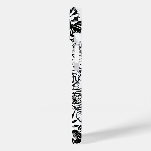 iPhone-Gehäuse mit schwarz-weißem Blumenmuster Case-Mate iPhone Hülle (Rückseite / Links)