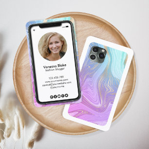 iPhone Handy Instagram Blogger Einhorn Pastellfarb Visitenkarte