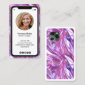 iPhone Handy Instagram Blogger Holograph Visitenkarte (Vorne/Hinten)