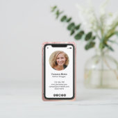 iPhone Handy Instagram Blogger Rose Gold Tropfen Visitenkarte (Stehend Vorderseite)