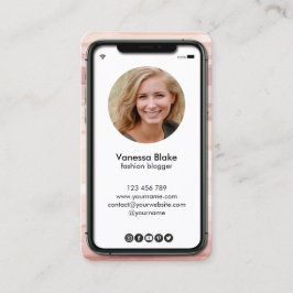 iPhone Handy Instagram Blogger staubige rosa Visitenkarte