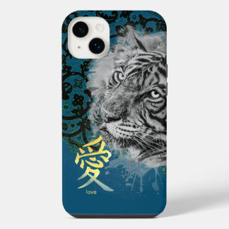IPHONE-HÜLLE ANTIKE SPITZE GEMALT TIGER KANJI LIEB iPhone 14 PLUS HÜLLE