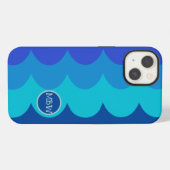 iPhone-Hülle Blue Waves Monogram iPhone Hülle (Rückseite (Horizontal))