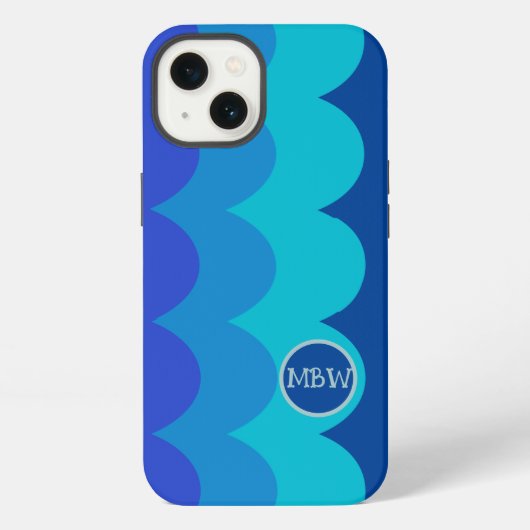 iPhone-Hülle Blue Waves Monogram iPhone Hülle (Rückseite)