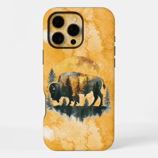 iPhone-Hülle mit Native American und Büffel iPhone Hülle (Rückseite)