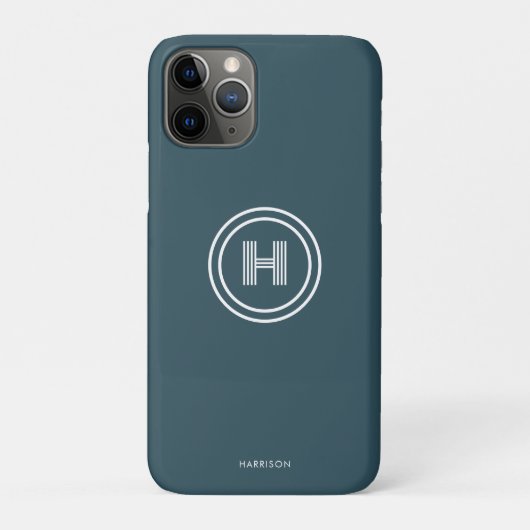 iPhone-Hülle | Modernes einfaches Monogramm Case-Mate iPhone Hülle (Rückseite)