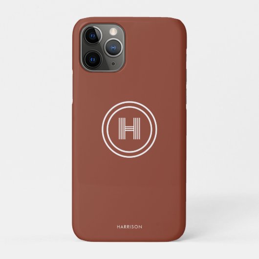 iPhone-Hülle | Modernes einfaches Monogramm Case-Mate iPhone Hülle (Rückseite)