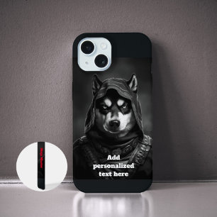IPhone-Hülle Personalisiert Schwarz Ninja Husky iPhone 15 Hülle