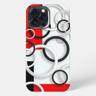 iPhone-Hülle schwarz, weiß, rote farbenfrohe Kreis iPhone 13 Pro Max Hülle