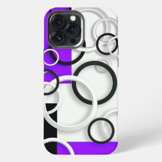 iPhone-Hülle schwarz, weiß, violette bunte Kreise iPhone 13 Pro Max Hülle