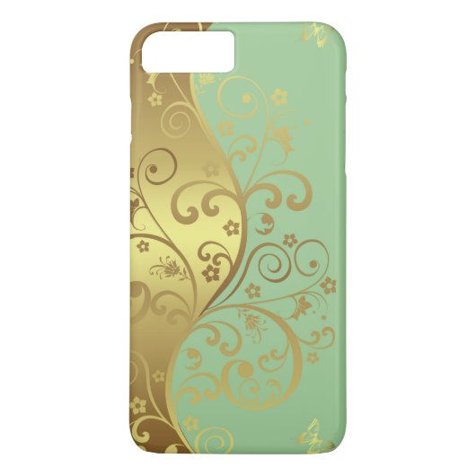 iPhone Hülle--Seafoam u. GoldWirbel Case-Mate iPhone Hülle (Rückseite)