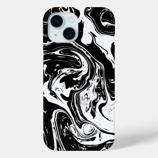iPhone im Schwarz-Weiß-Marmor-Stil 15 Case-Mate iPhone Hülle (Rückseite)