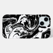 iPhone im Schwarz-Weiß-Marmor-Stil 15 Case-Mate iPhone Hülle (Rückseite (Horizontal))