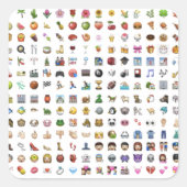iPhone / iOS emojis Quadratischer Aufkleber (Vorderseite)
