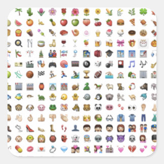 iPhone / iOS emojis Quadratischer Aufkleber