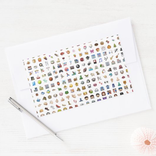 iPhone / iOS emojis Rechteckiger Aufkleber (Umschlag)