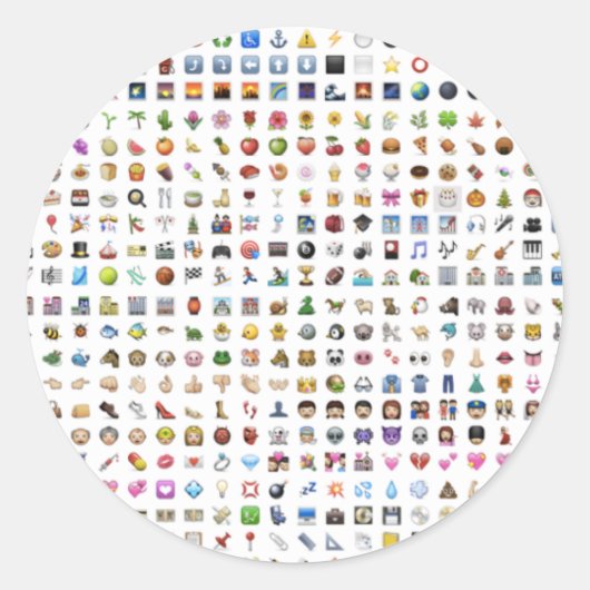 iPhone / iOS emojis Runder Aufkleber (Vorderseite)